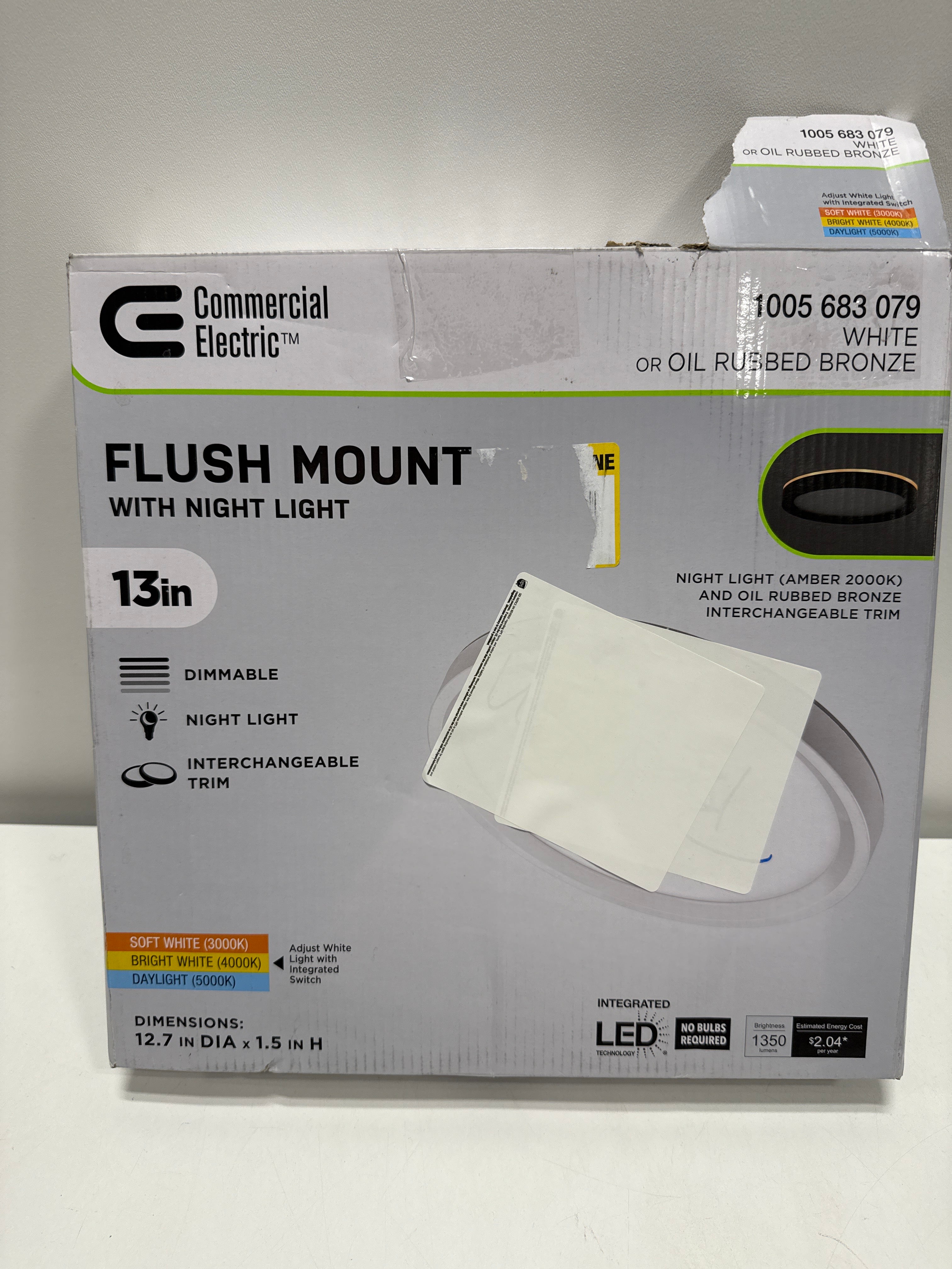 Commercial Electric LED Light Fixture 13" 1005 683 079