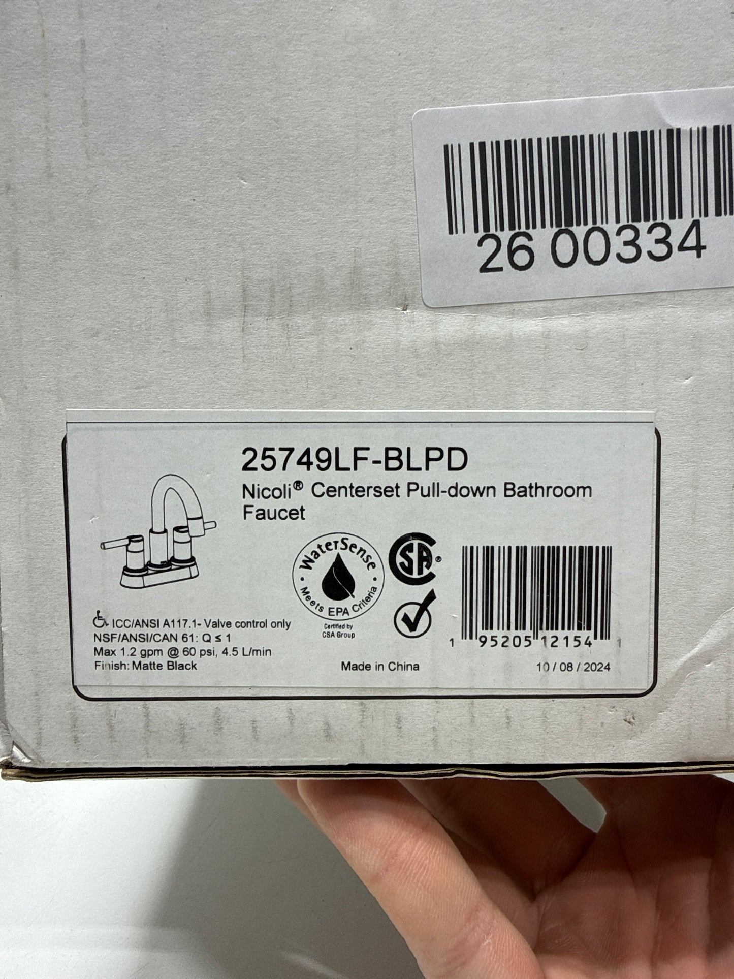 Scratch Delta Nicoli Centerset Pull-Down Bathroom Faucet Matte Black 25749LF-BLPD