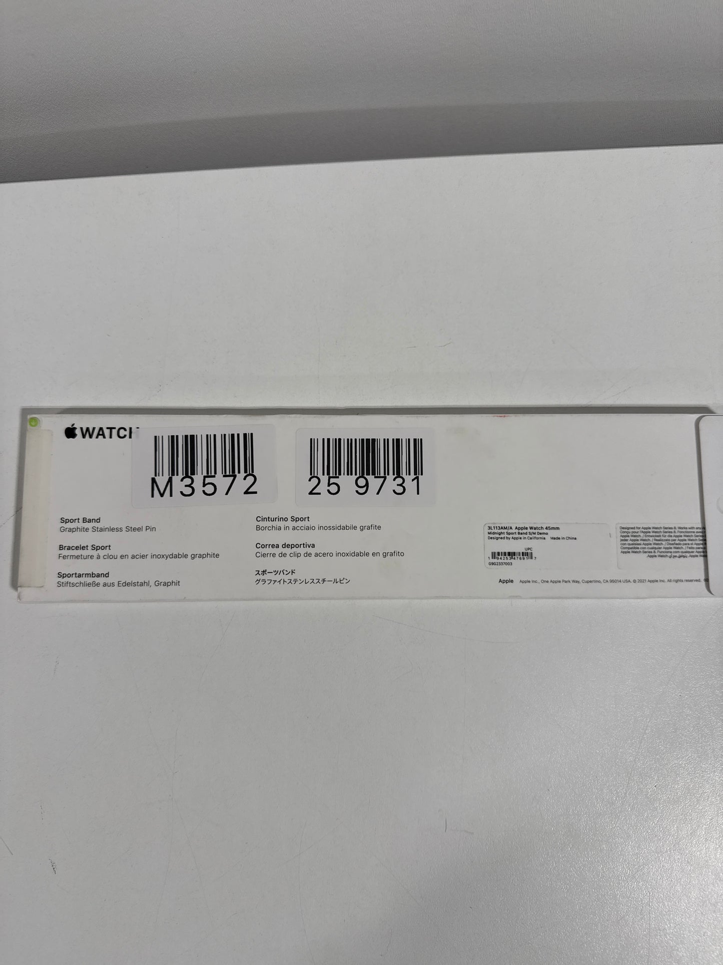 Apple - Watch Sport Band Graphite Stainless Steel Pin - Midnight - Black