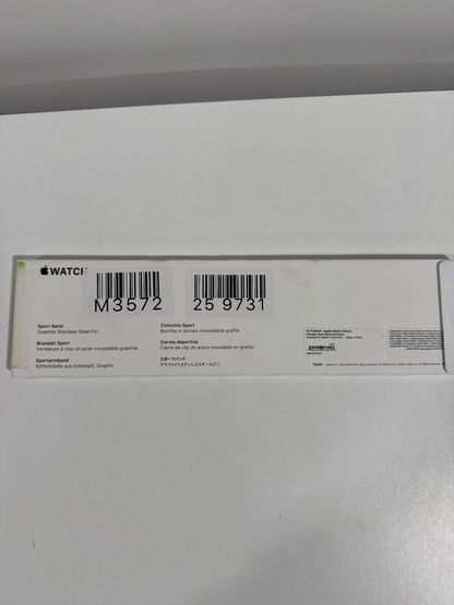 Apple - Watch Sport Band Graphite Stainless Steel Pin - Midnight - Black