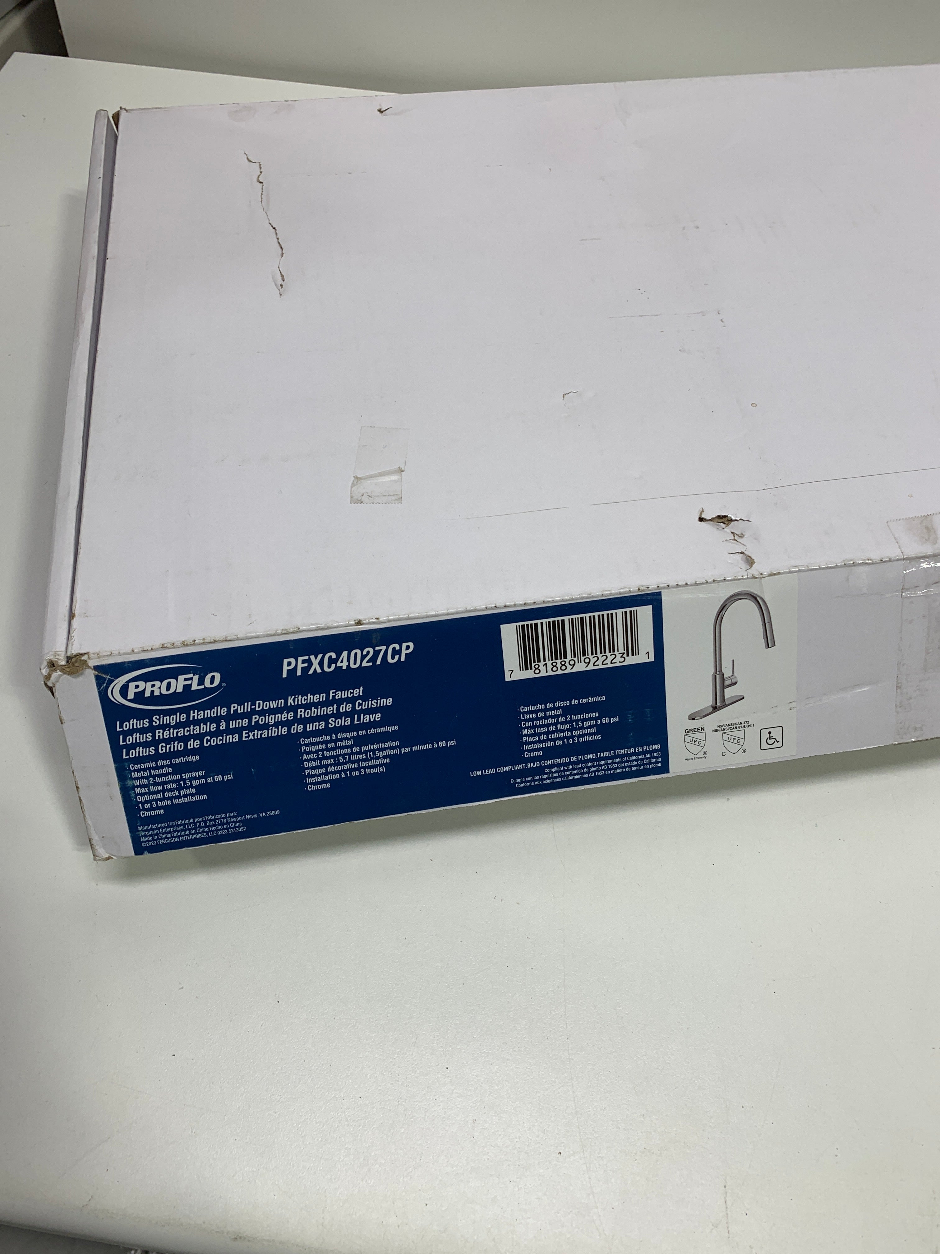 PROFLO PFXC4027 1.5 GPM Single Hole Pull Down Kitchen Faucet - Chrome - *Plumbing