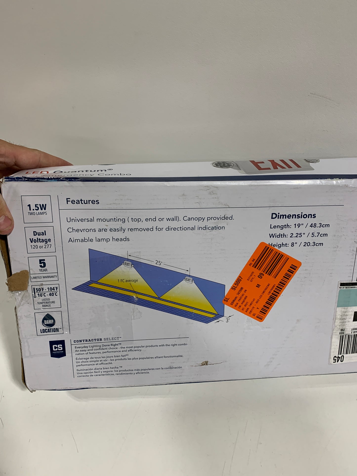 Lithonia Lighting ExtSgn EmLt,Thermop,Nic Cad,LED,4.3W Lhqm LED R - All