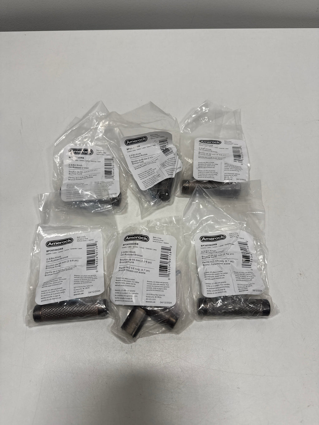 6 x Bronx 2-5/8 in. (67mm) Modern Oil-Rubbed Bronze Bar Cabinet Knob - *Tools Hardware & Misc