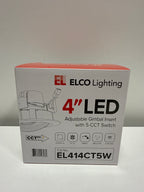 Elco EL414CT5 4" Integrated LED Adjustable Recessed Trim - 650 Lumens 5000 Kelvin - White