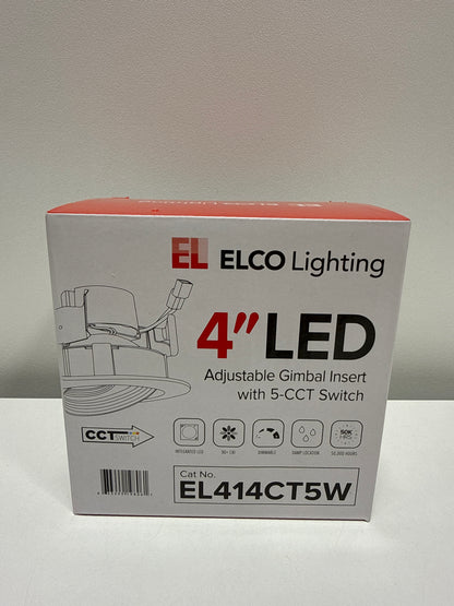 Elco EL414CT5 4" Integrated LED Adjustable Recessed Trim - 650 Lumens 5000 Kelvin - White