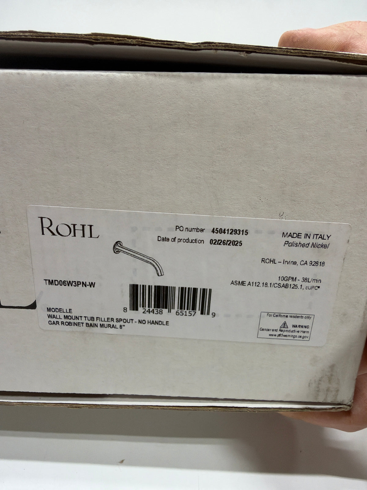 Rohl Modelle Wall Mounted Tub Filler Model: TMD06W3LMPN