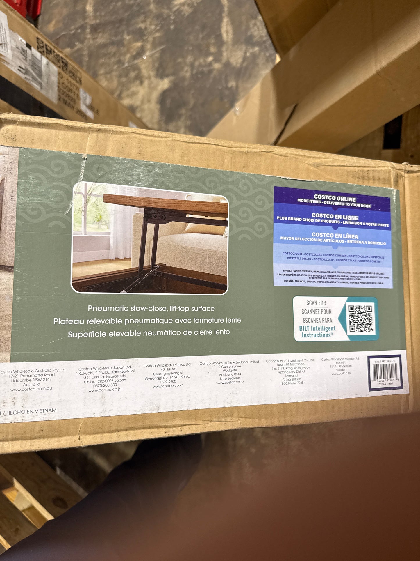 Bayside Furnishings Whitlee Lift-Top Coffee Table, Brown