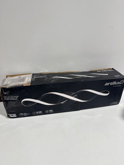 Swirl 27 in. 1-Light Matte Black Modern Integrated LED Vanity Light Bar for Bathroom