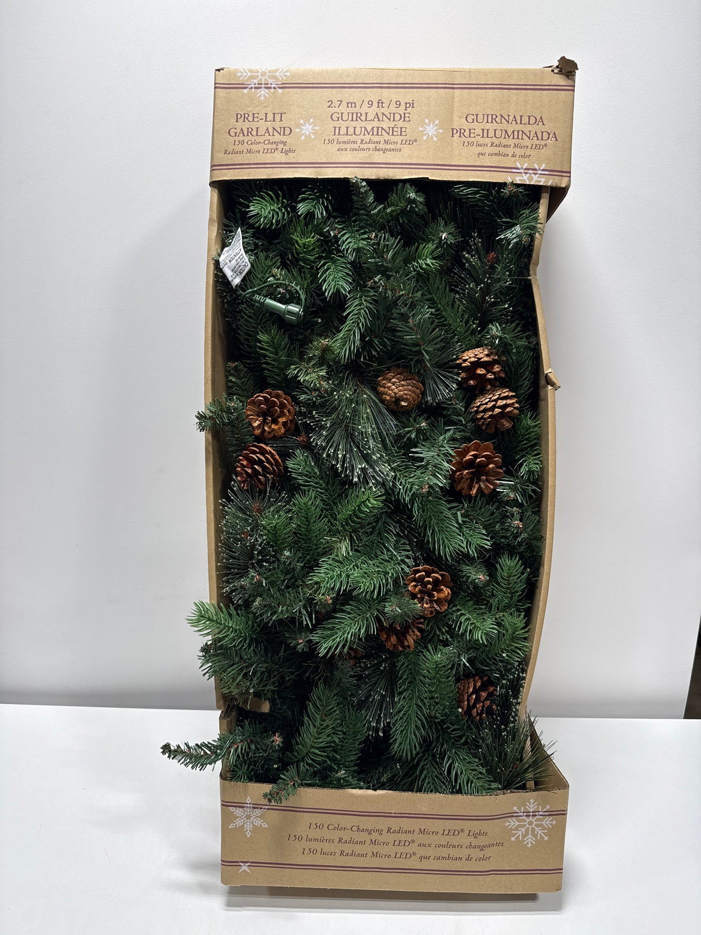 Kirkland 2.7 m (9 ft.) Pre-lit Garland with 15 Dual Color LED Lights - *Christmas & Seasonal