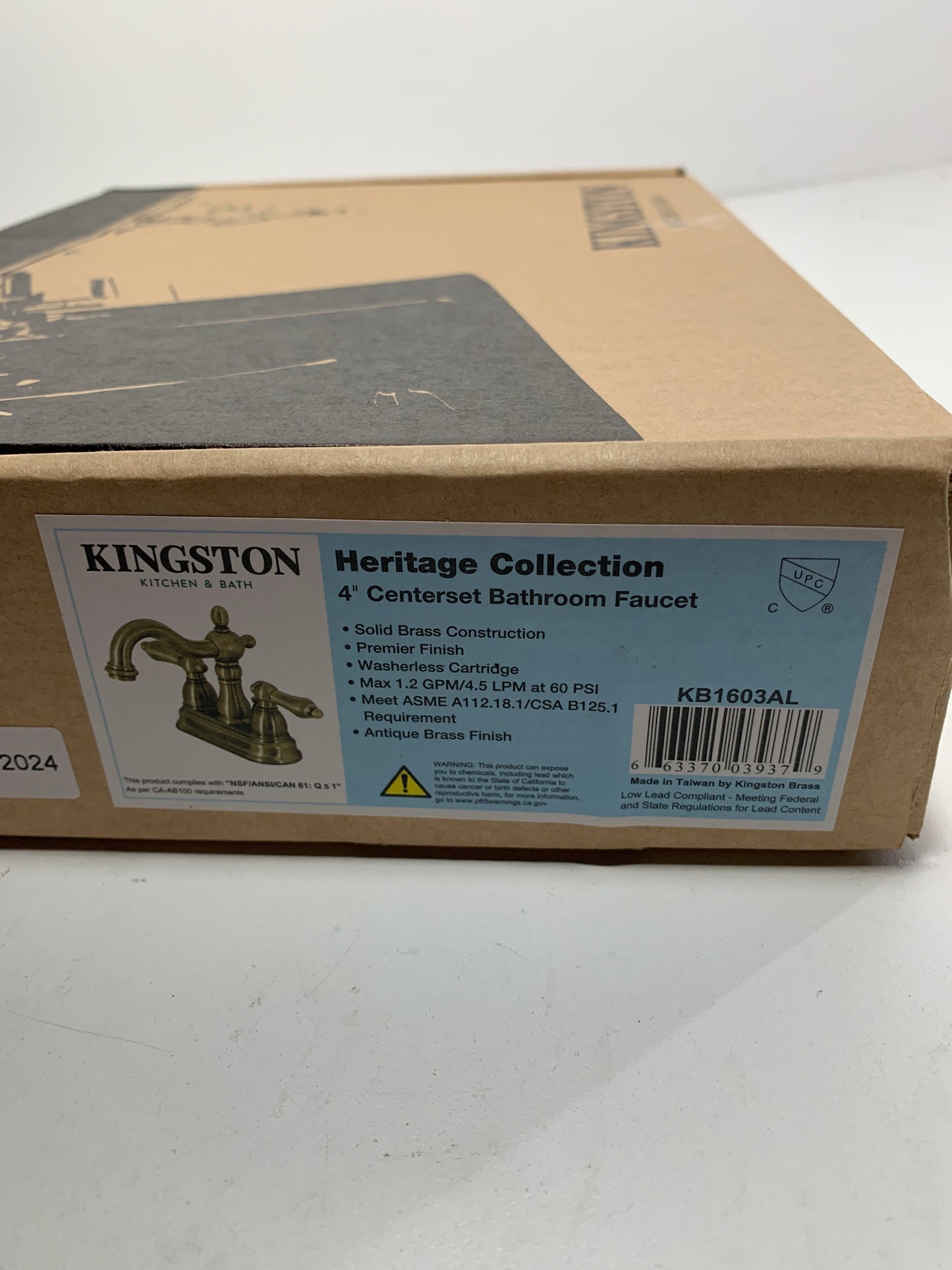 Kingston Brass KB1603AL Heritage 4 in. Centerset Bathroom Faucet, Antique Brass - Kingston Brass KB1603AL