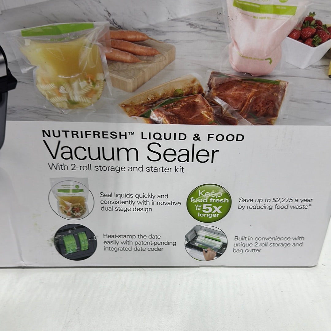 Hamilton Beach NutriFresh Wet & Dry Food Vacuum Sealer with 2Roll S