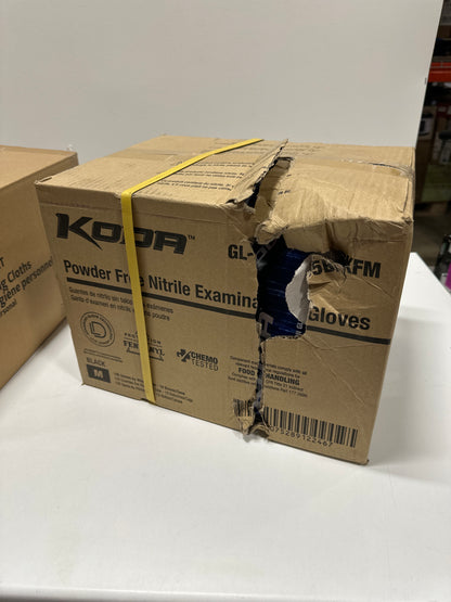 Adenna KODA Nitrile Exam, Sensitive Skin, Powder Free Disposable Gloves, 5.5 Mil, Box of 800, Black Medium, GL-NCF235BKFM