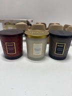 Bellevue Luxury Glass 12oz Scented Candle Set 3 pack Soy Blend Lead Free Wicks - *Home Decor & Curtains