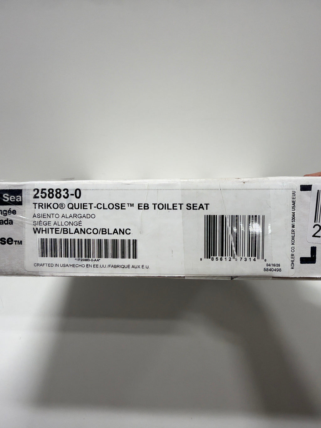 KOHLER K-25883-0 Triko Elongated Closed-Front Toilet Seat and Lid with Quiet-Close Technology, White