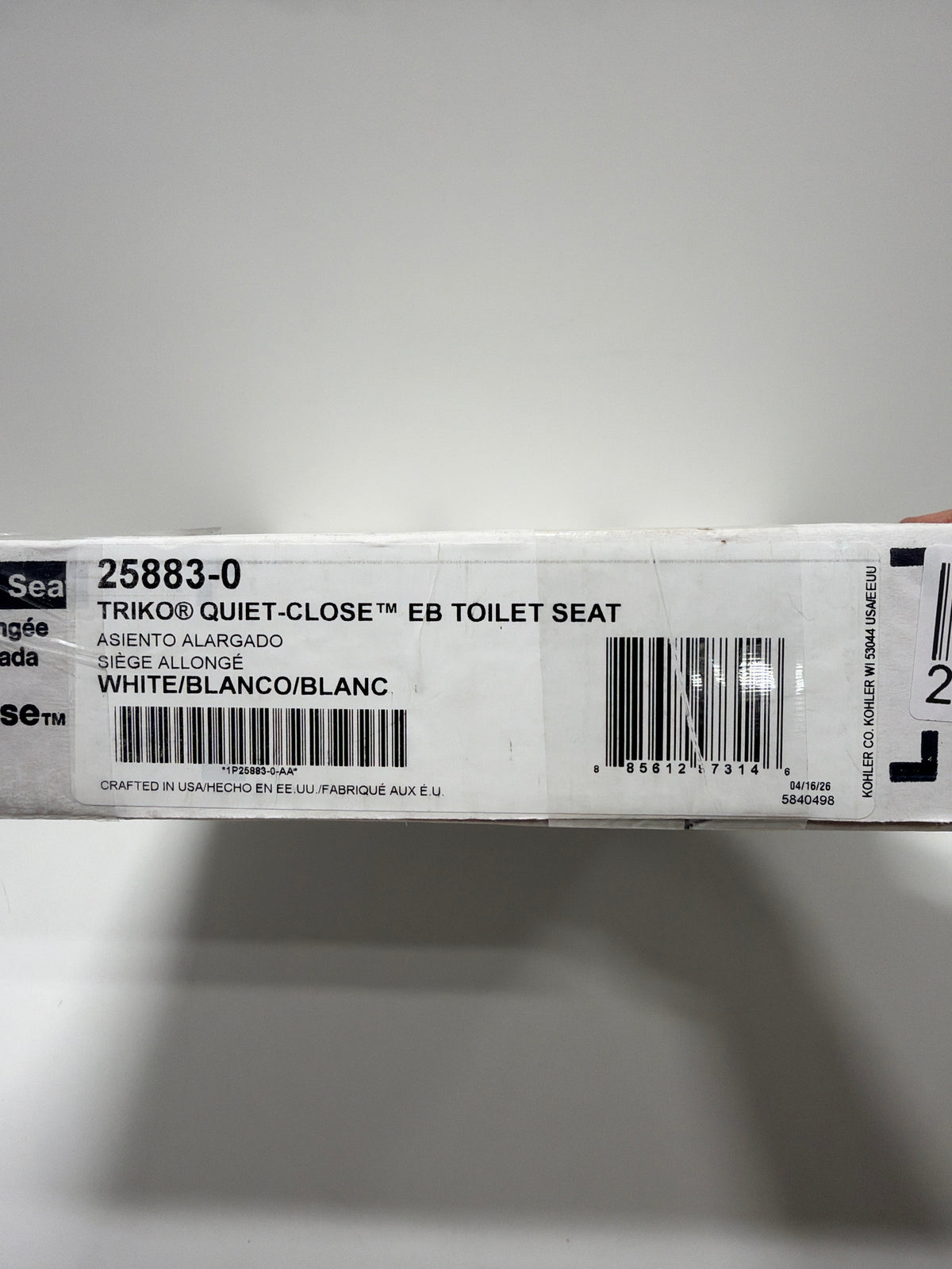 KOHLER K-25883-0 Triko Elongated Closed-Front Toilet Seat and Lid with Quiet-Close Technology, White