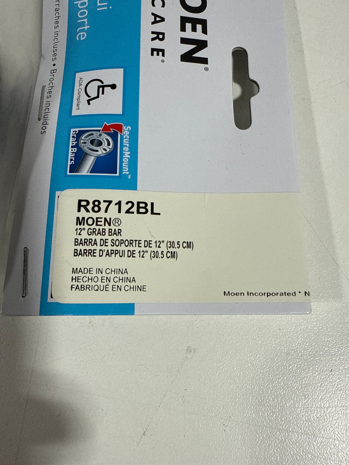 Moen Home Care Stainless 12" Concealed Screw Grab Bar - Matte Black