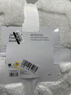Full/Queen Wavy Jacquard Plush Blanket White - Room Essentials™ - *Bedding