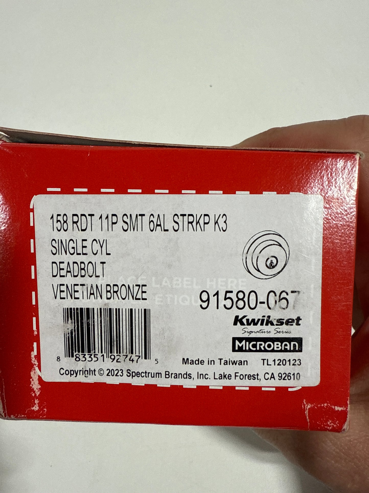 Kwikset 158RDT-S.STRKP Milan Single Cylinder Keyed Entry Deadbolt Venetian Bronze