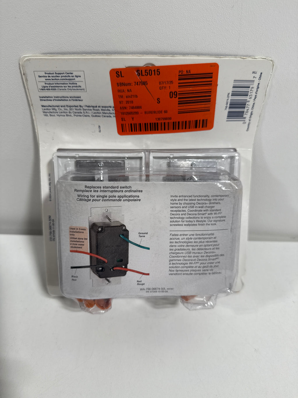 Leviton Decora SureSlide Universal Slide Dimmer 600W Incandescent 150W Dimmable LED/CFL White 2-pk - *Lighting &