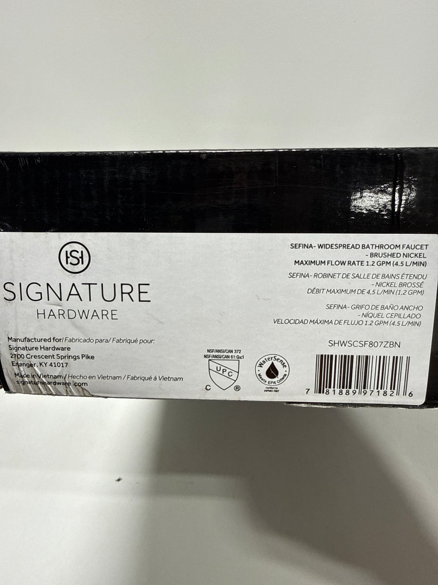 Signature Hardware 953982 Sefina 1.2 GPM Widespread Bathroom Faucet with Pop-up Drain Assembly Brushed Nickel