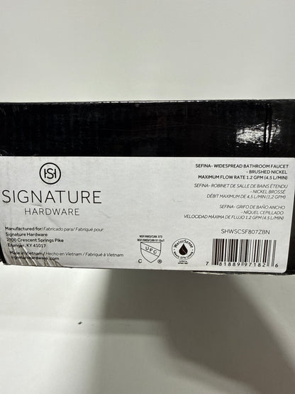 Signature Hardware 953982 Sefina 1.2 GPM Widespread Bathroom Faucet with Pop-up Drain Assembly Brushed Nickel