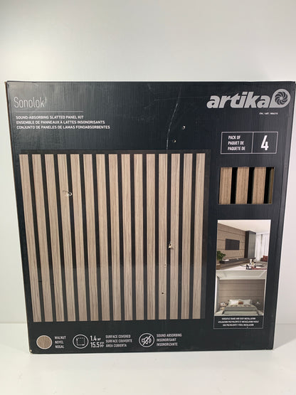 Artika Panolok Slat Wall Set, 4-pack - Walnut