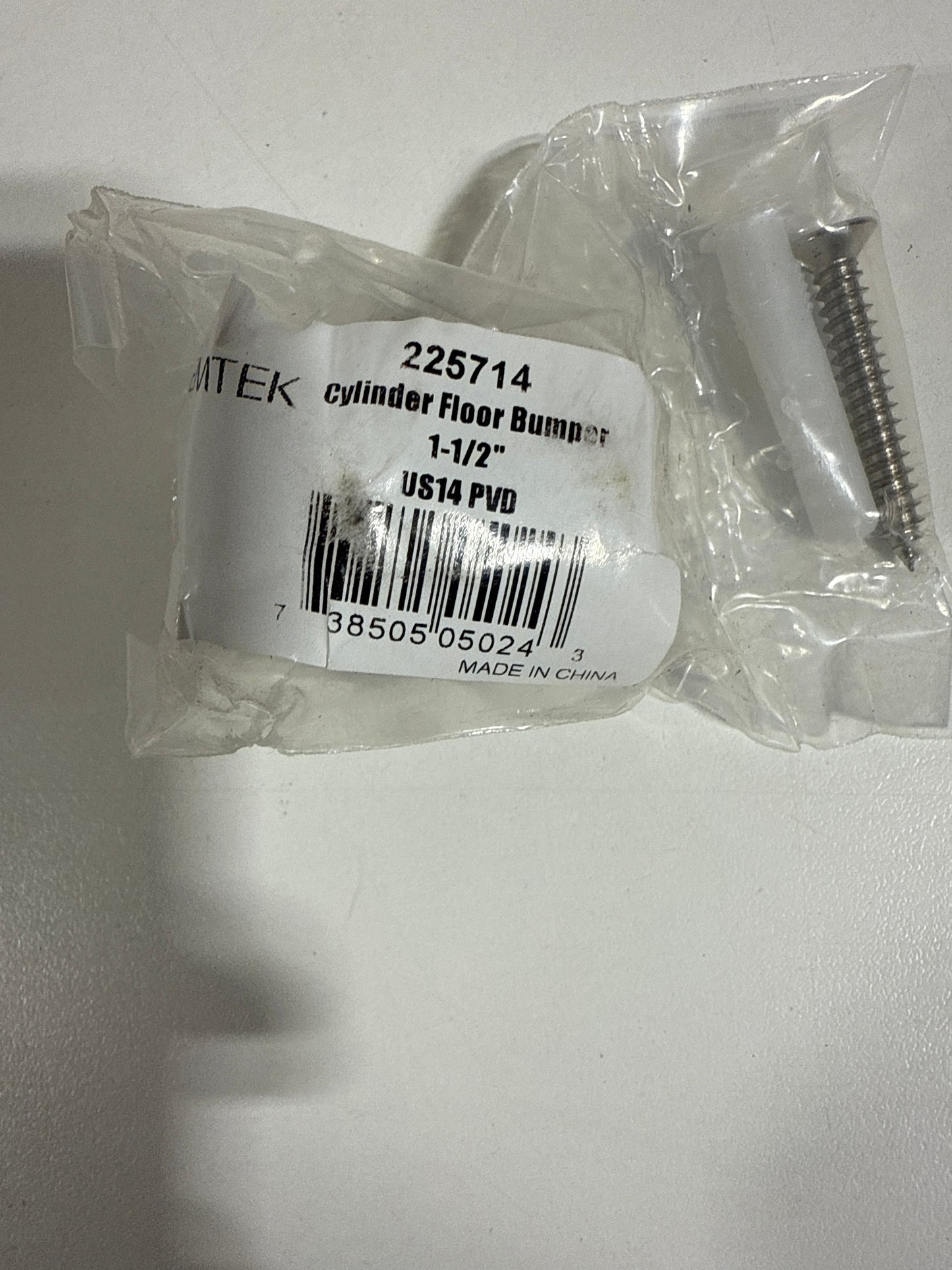 Emtek 225714 US14PVD Cylinder Floor Bumper