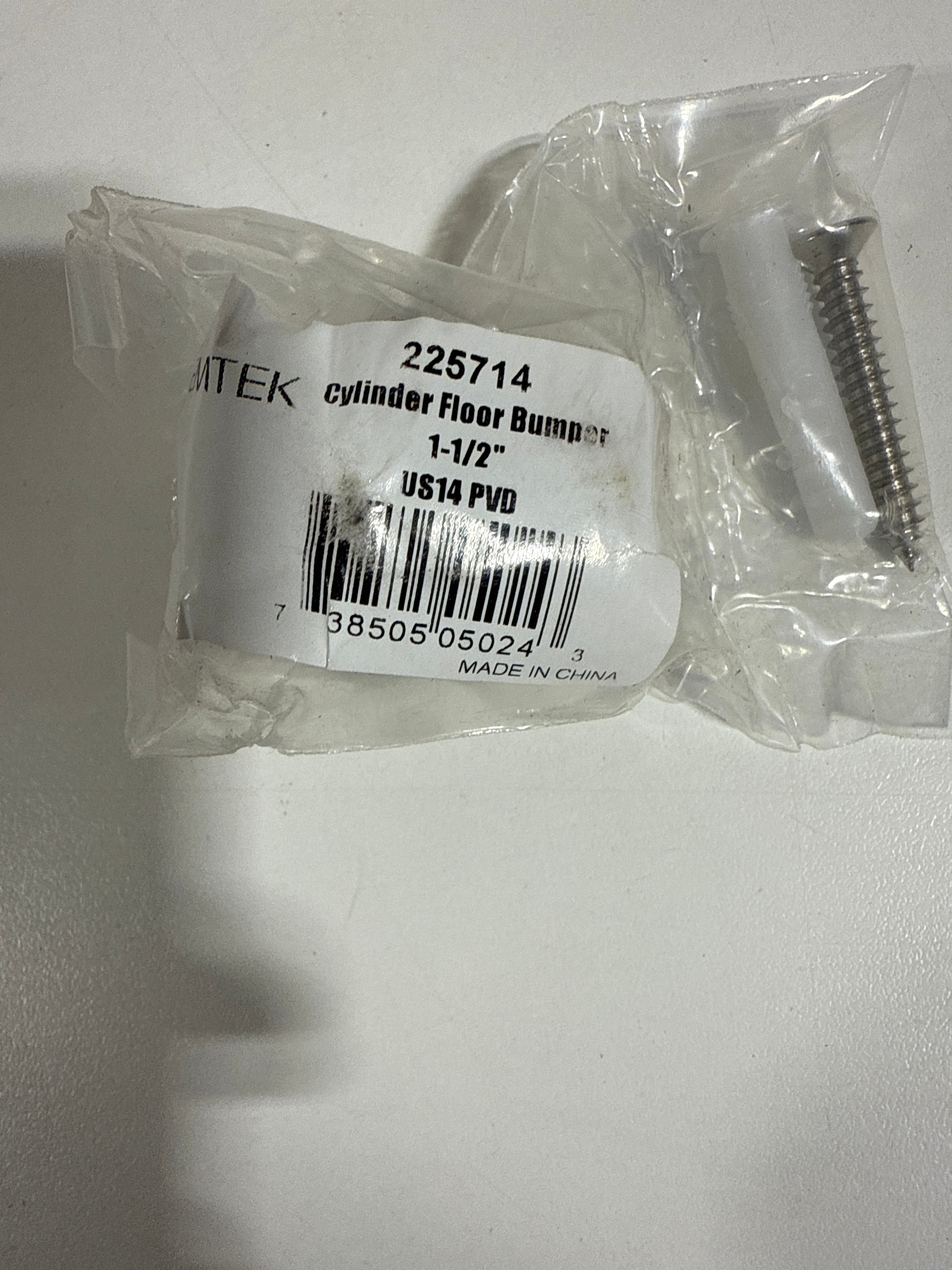 Emtek 225714 US14PVD Cylinder Floor Bumper - *Tools Hardware & Misc