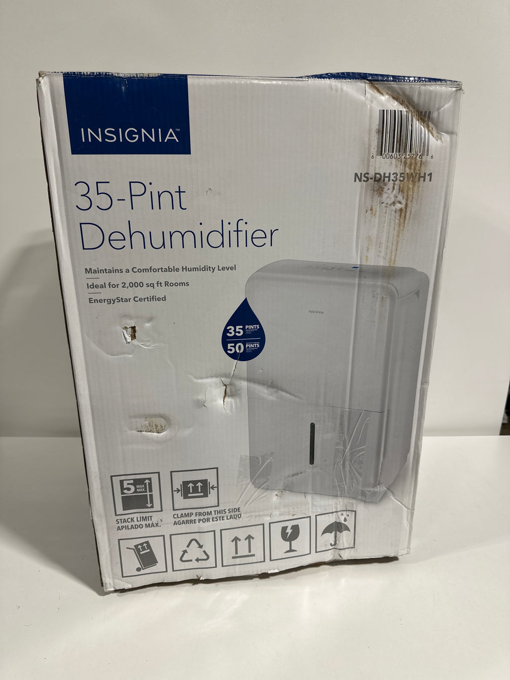 Insignia - 35-Pint Dehumidifier with ENERGY STAR Certification - White - *Home Environment