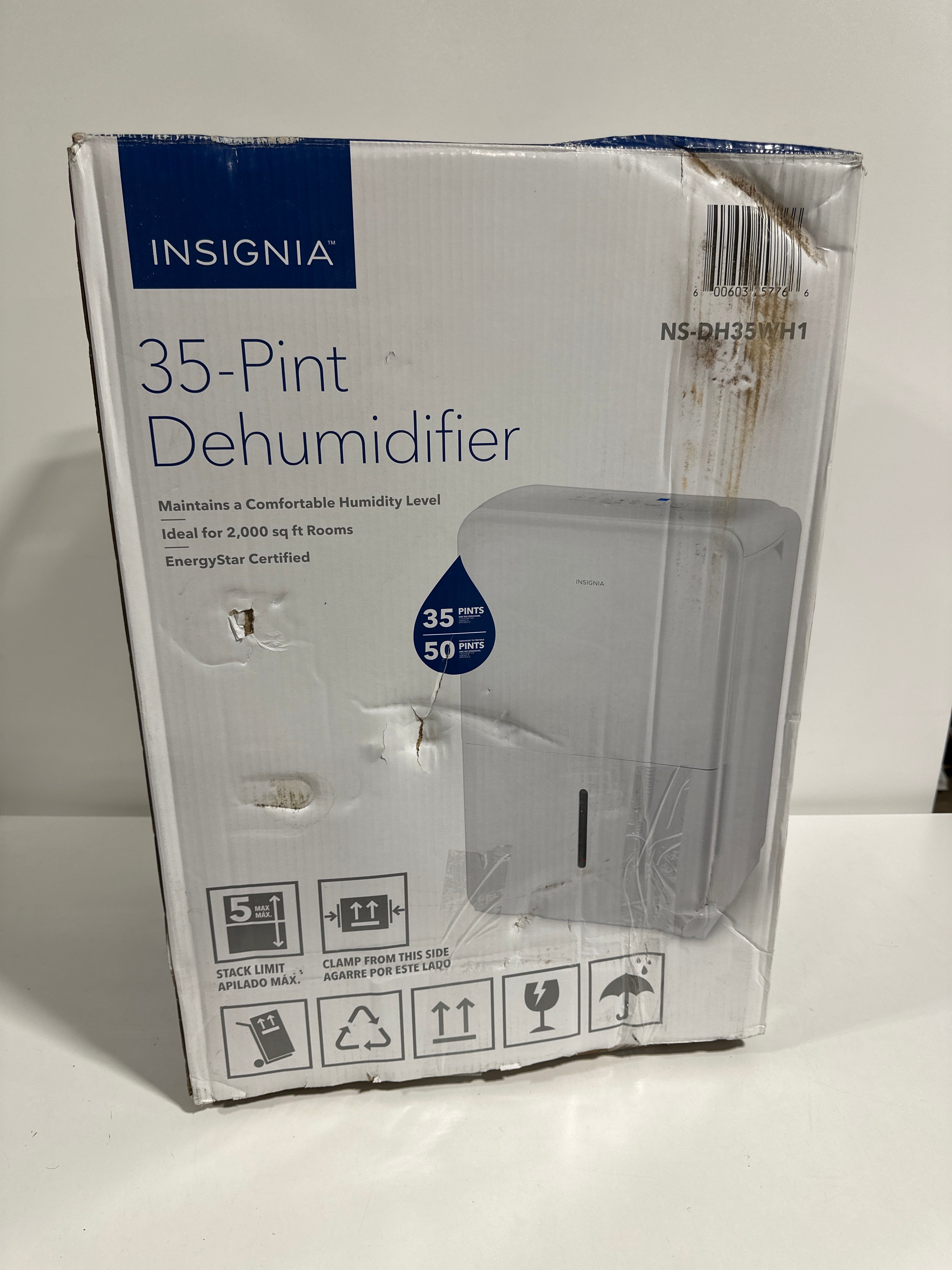 Insignia - 35-Pint Dehumidifier with ENERGY STAR Certification - White - *Home Environment