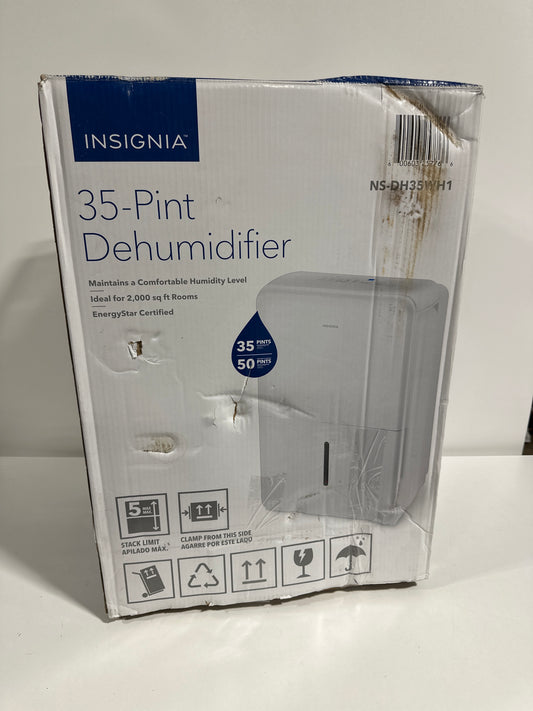 Insignia - 35-Pint Dehumidifier with ENERGY STAR Certification - White