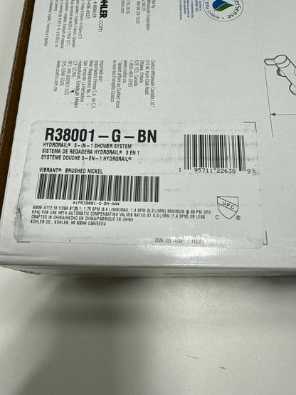 Kohler Hydrorail R38001-G-BN 3-in-1 Multifunction Shower System - *Plumbing