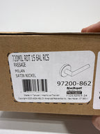 Kwikset Milan Round Passage Lever Doorknob Satin Nickel