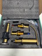 Androme 8 in. Widespread Double Handle Bathroom Faucet with Metal Drain in Gold