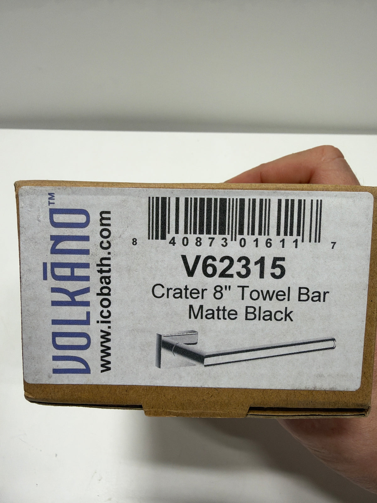 ICO Bath V6231 Crater 8-5/8" Towel Bar Matte Black Bathroom Hardware