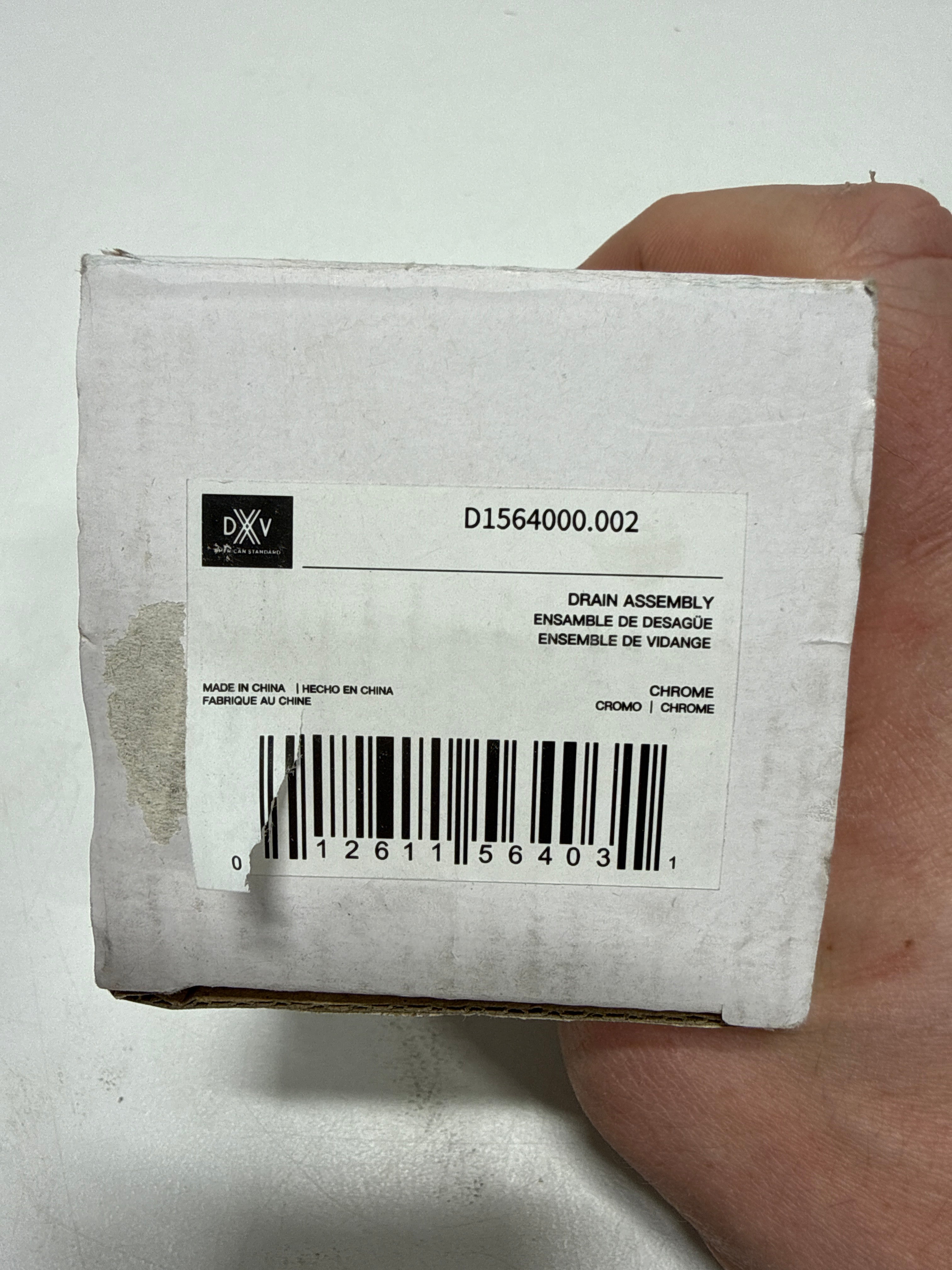 DXV 755041-201.0A Bathtub Drain Assembly Chrome Bath and Shower Accessories Bathtub Components Drain and Overflow Trim Kits
