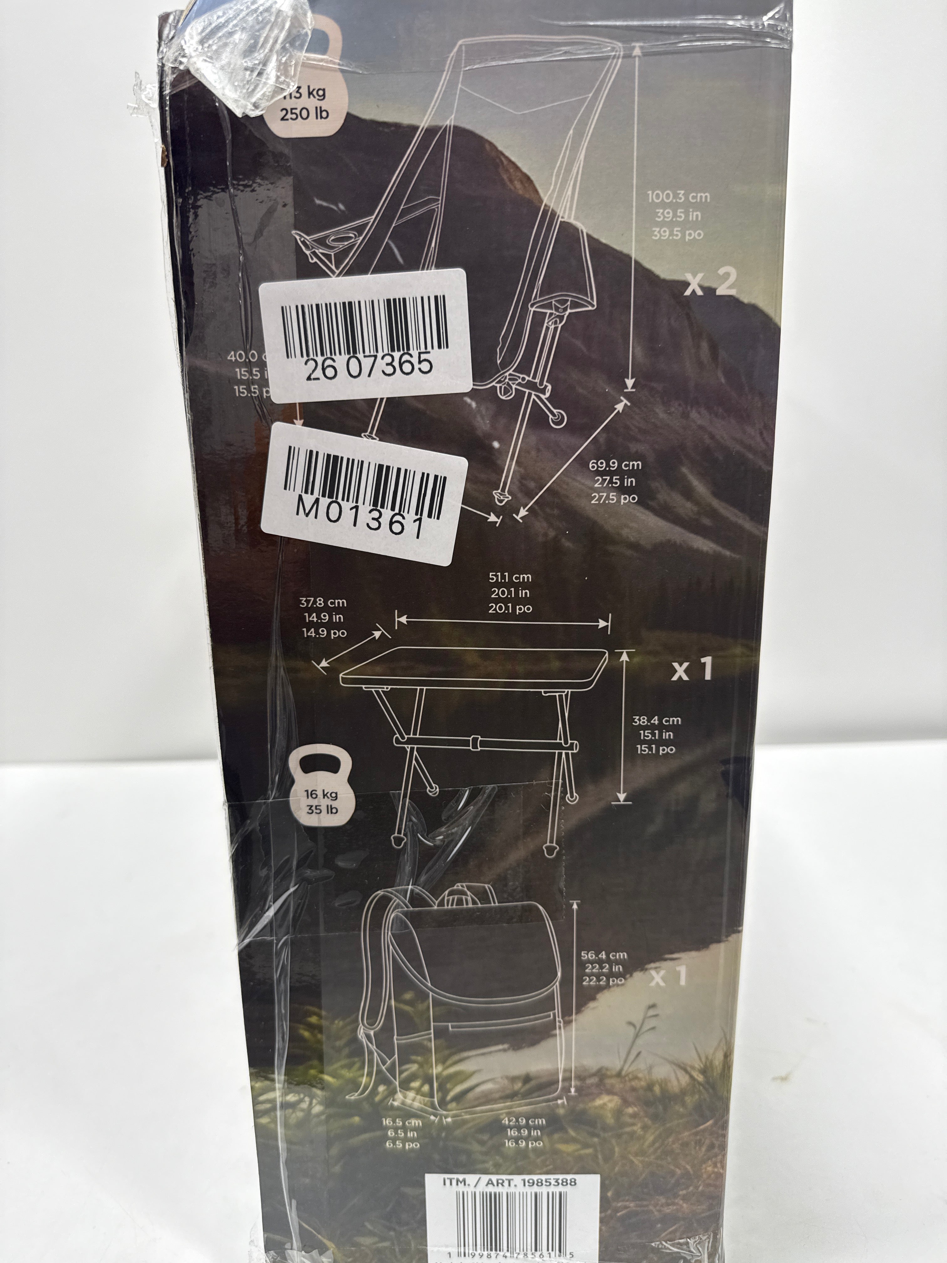 Terraform 3 Piece Lightweight Camp Chair Set