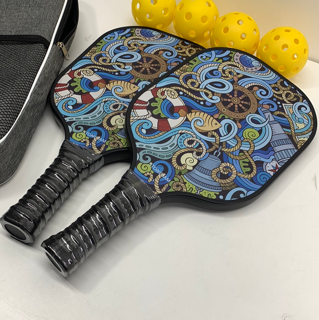 STONESAM Pickleball Paddles Bundle Set of 2 Carton Fiber & Honeycomb Hybrid Control & Power Pickle Ball Racket