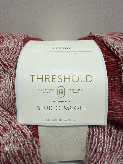 50’’x60’’ Twisted Cable Throw Blanket Burgundy and Cream - Threshold™ Designed with Studio McGee - *Bedding