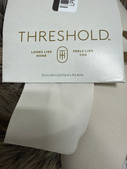 Faux Fur Throw Blanket Brown - Threshold