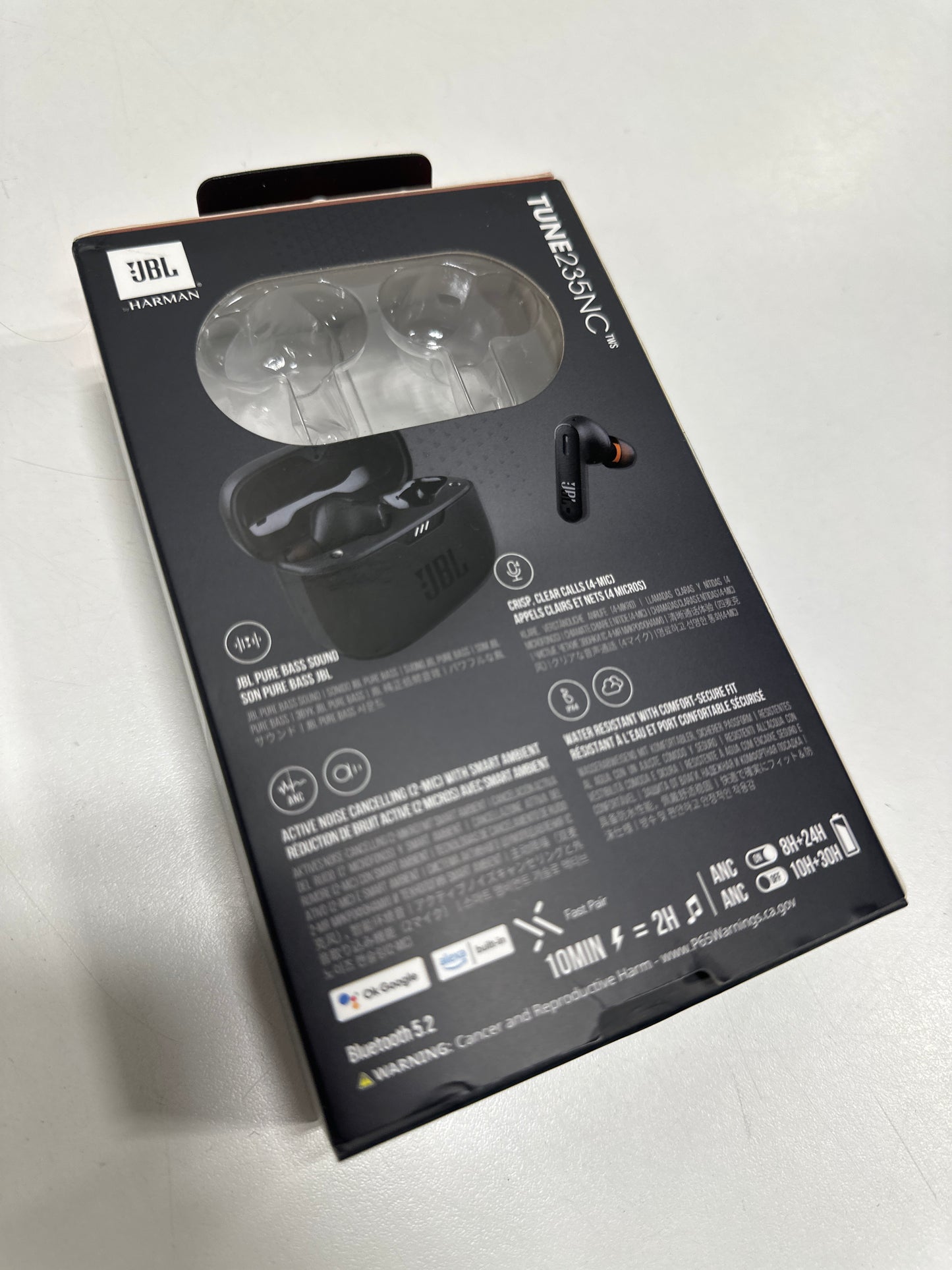 Used JBL - Tune 235NC True Wireless Noise Cancelling in-Ear Earbuds - Black
