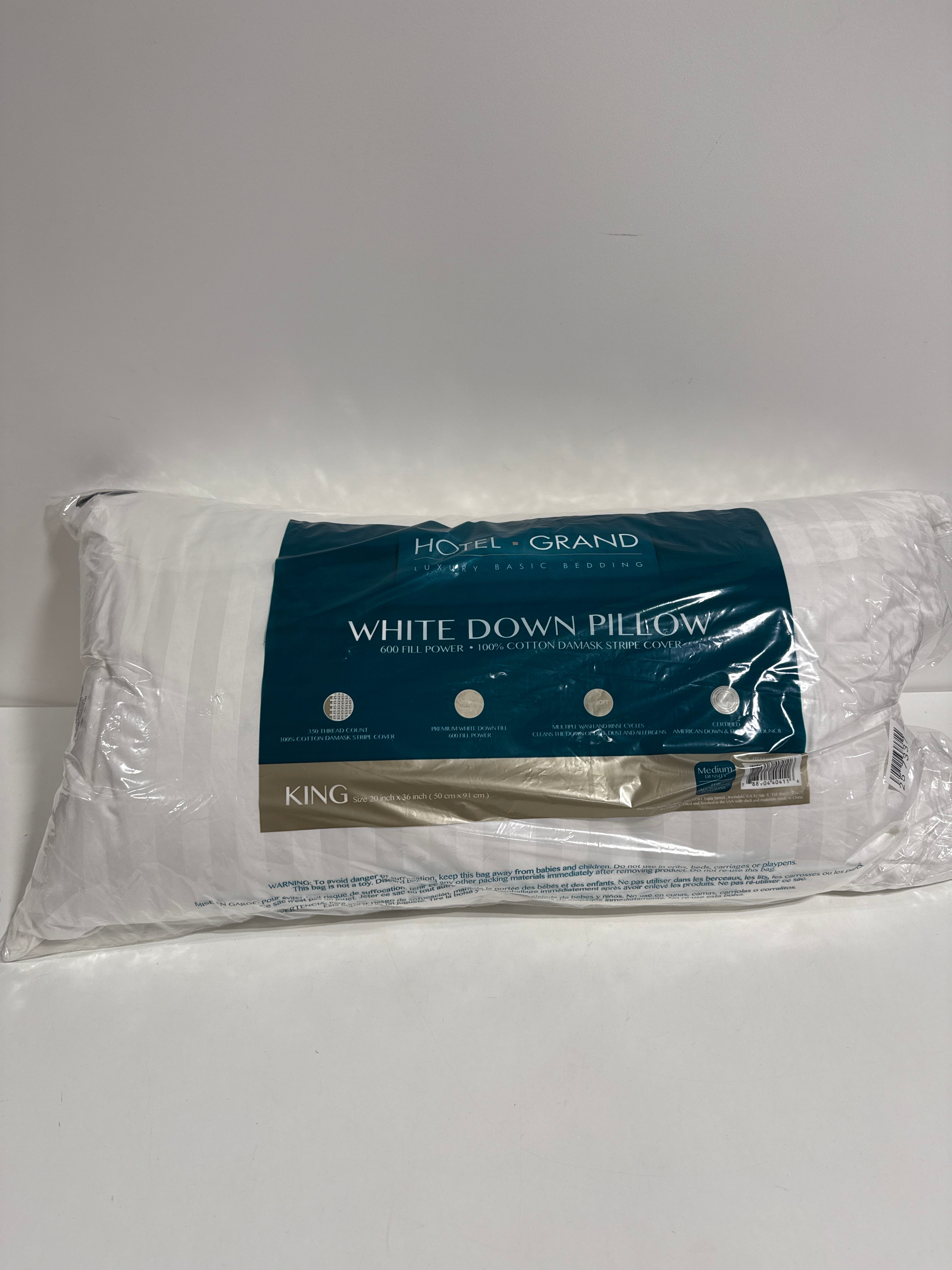 Hotel Grand White Down Pillow king - *Bedding
