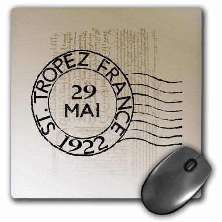 3dRose St. Tropez Vintage French Art Postage Stamp Mouse Pad 8 by 8 Inches