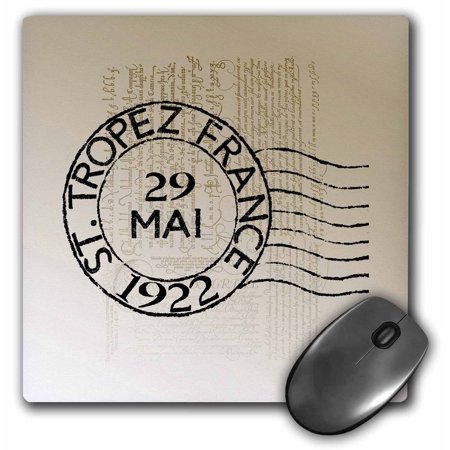 3dRose St. Tropez Vintage French Art Postage Stamp Mouse Pad 8 by 8 Inches - *Computers & Office