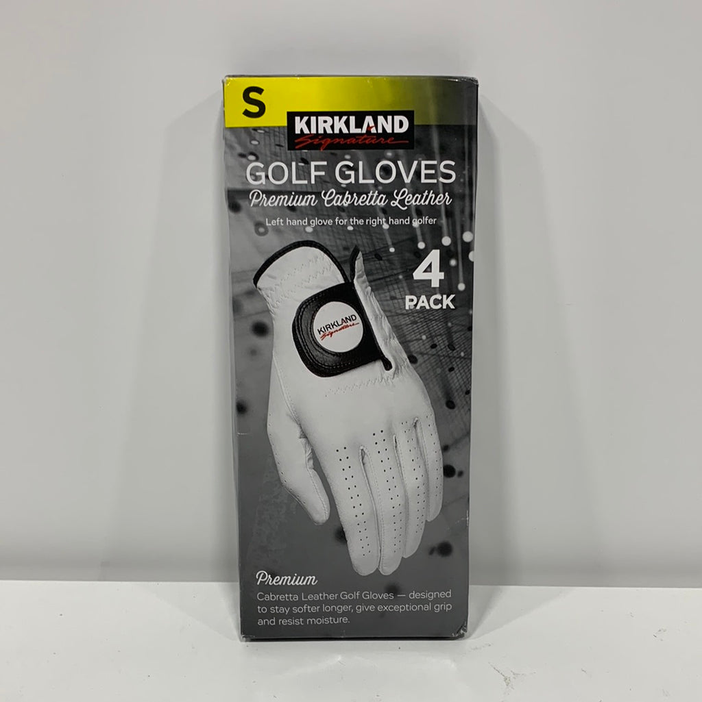 Kirkland Signature Men's 4 Pack Cabretta Leather Golf Gloves - Size S Left Hand