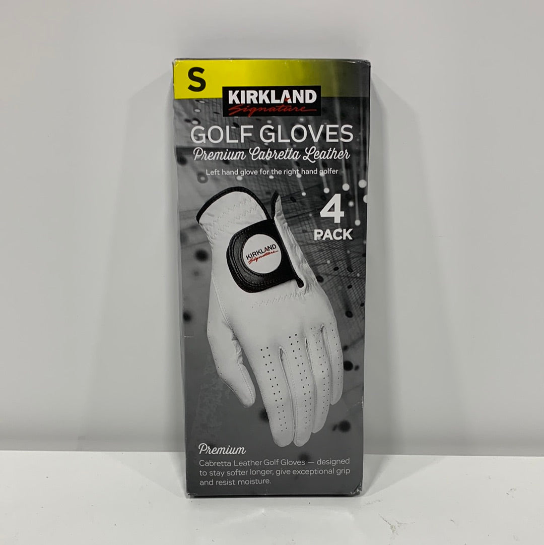 Kirkland Signature Men's 4 Pack Cabretta Leather Golf Gloves - Size S Left Hand