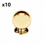 10 x Alno A1031 Knobs 3/4" Round Solid Brass Ball Cabinet Knob / Drawer Knob Unlacquered Brass Cabinet Hardware Knobs Round