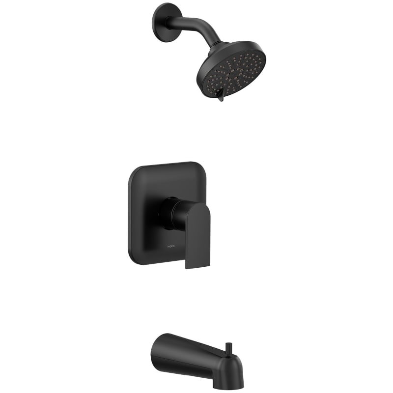 Moen UT2473EP Genta LX Tub and Shower Trim Package with 1.75 GPM Multi Function Shower Head Matte Black