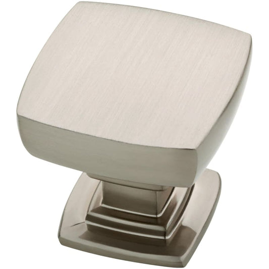 (40-Pack) Parow 1-1/8 in. (29mm) Classic Square Cabinet Knobs in Satin Nickel with Antimicrobial Properties