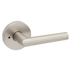 Kwikset Milan Round Privacy Lever Doorknob Satin Nickel